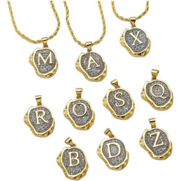 Gold Plated and Silver J Initial Pendant Necklace - Picture 5 of 8